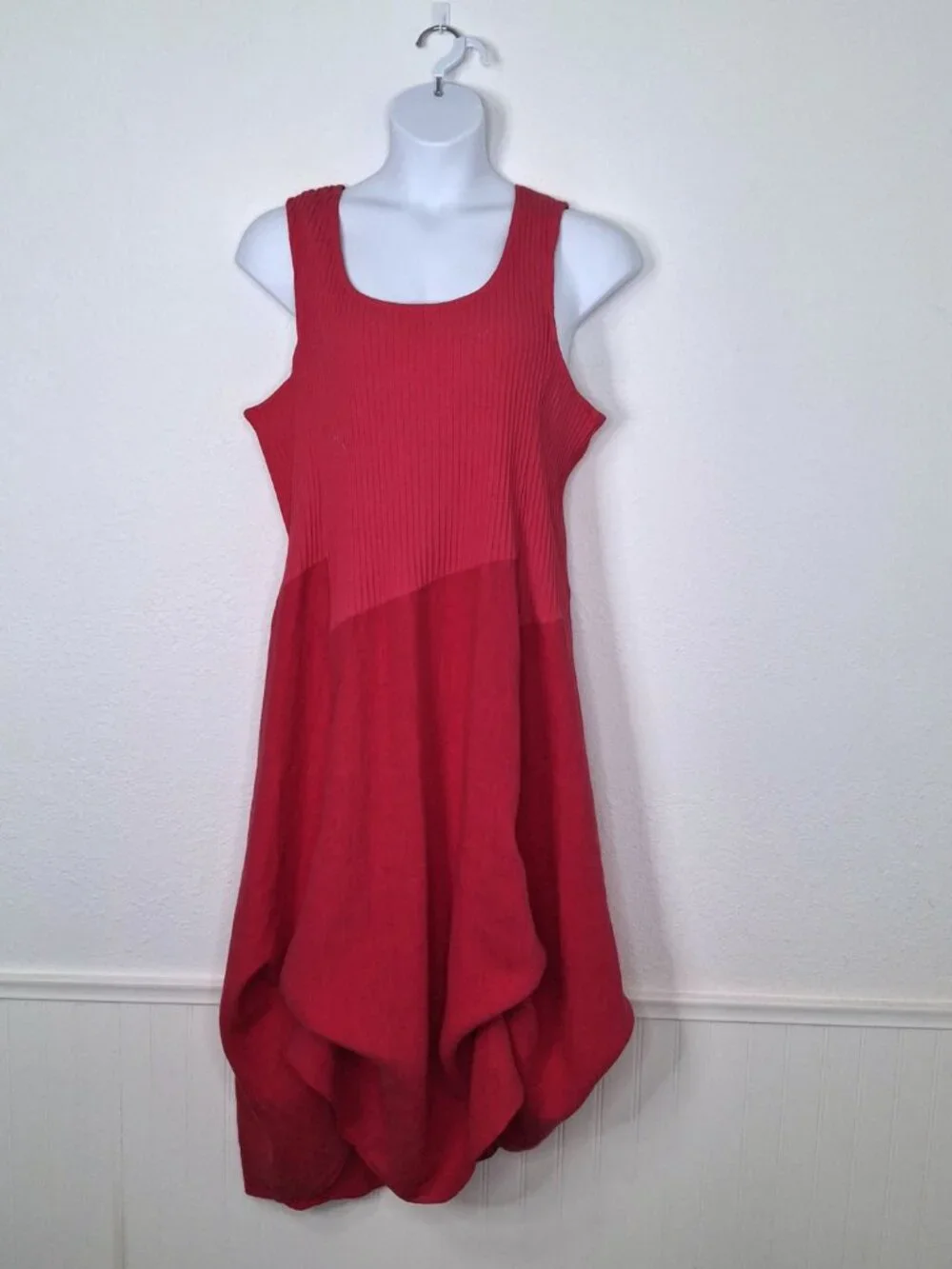 Fenini 100% Linen Cotton Dress Midi Sz XL Convertible Sundress Lagenlook Coastal